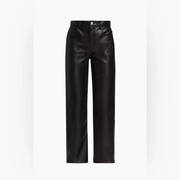 NWT Frame Le Jane Faux Leather Crop Pants in black size 32 Women